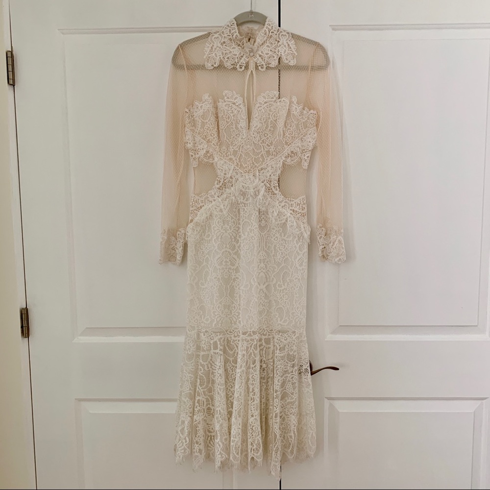 Jonathan Simkhai Chantilly Lace Dress White/ivory